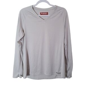 Simms lightweight long sleeve sun shirt fishing top thumb holes size Large